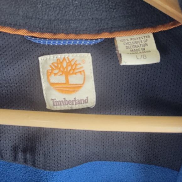 Timberland Fleece Vest Zip Up Blue Sleeveless Size L - Picture 4 of 7